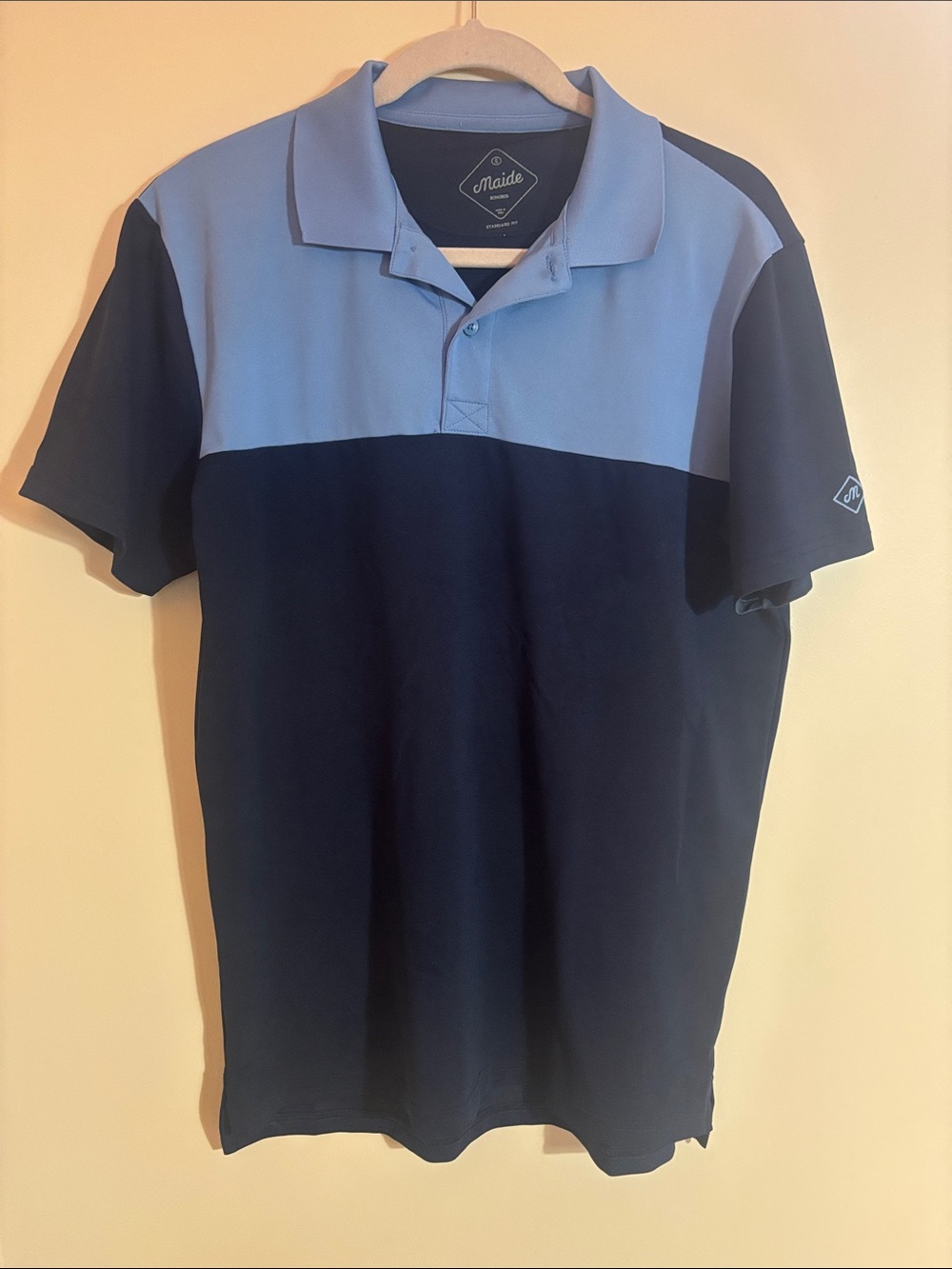 Maide by Bonobos Two-Tone Light Blue & Navy Polo Shirt - sz S